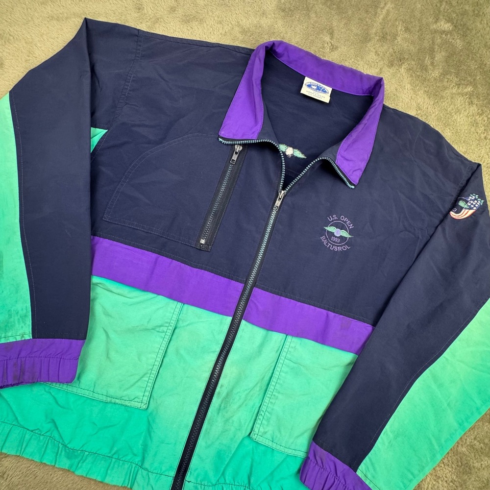 Starbus Windbreaker Men Large Multi Good Vintage 1993 US Open Baltusrol Golf 90s
